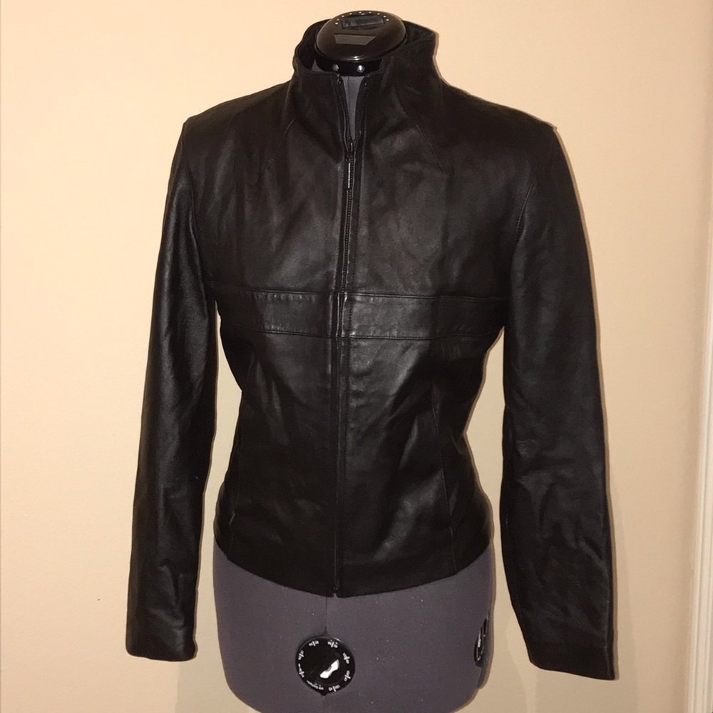 Nicole Miller black leather jacket